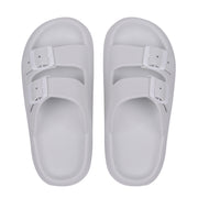 Two Buckle Foam Pillow Cloud Slides Unisex Non-Slip Comfy Soft Pillow Slippers,Thick-soled Eva Sandals And Slippers loveyourmom Love Your Mom White 35to36 