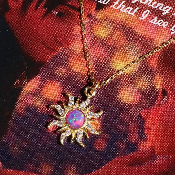 Sun Necklace, Purple Opal,Princess Necklace Bracelet 1 1 Gold Necklace  