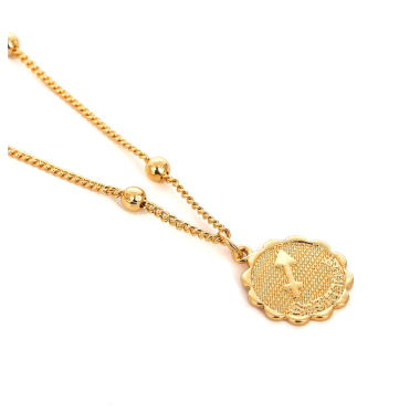 Gold Coin Necklace,Victorious Reflector, Greek Jewelry, Lariat Necklace, Medallion Necklace, Layering Jewelry, Aphrodite 1 1 Gold Sagittarius 