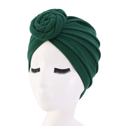 Cotton Turbans , Knot Hijab Hat Turban Satin Liner Double-Layered Beanie Chemo Cap Sleep Bonnet loveyourmom Love Your Mom Green  