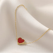 Red Heart Bracelet, Cute Heart Bracelet Women, Tiny Heart, Gold Chain, Dainty Bracelet, Perfect Fit, Beautiful Bracelet, Gift for Her 1 1   