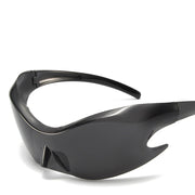 Y2K Futuristic Sunglasses, Cyberpunk Goggles, Large One-piece Frame glasses, Siamese Butterfly Mask Sunglasses, Futuristic Punk Rock, Party Glasses, Rave 1 1 As Shown In The Picture All Gray 