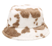 Cool Raver Festival Fur Plush Bucket Hat - Leopard. loveyourmom Love Your Mom Cow khaki  