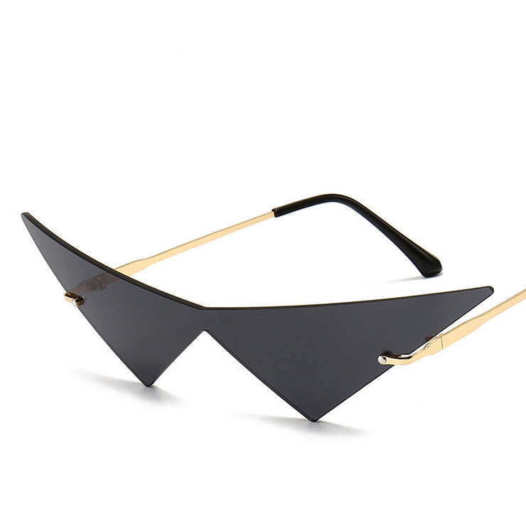 Retro Metal Triangle Sunglasses, Catwalk Sunglasses, Triangle Lens 1 1 Grey  