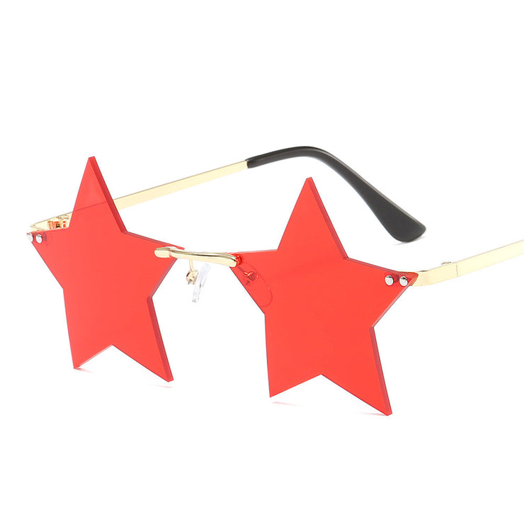 Star Shaped Sunglasses - Party glasses Super Cute 1 1 Red  