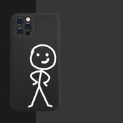 Stickman Matchman iPhone 14 Case, Cute Funny Cartoon Phone Case for iPhone 14 Pro Max, Soft Silicone Cover Shell Phone Case 1 Black IPhone 12 