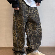 Leopard Jeans Men Denim Pants,  Baggy Pants Men Y2k Rave Opiumcore Clothes. 1 1   