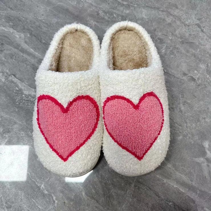 Cotton Plush Slippers, Hearts Mushroom Bedroom Slippers, Home House Cozy Fluffy Slippers, Adorable Slippers for Women, Mushroom Lovers Gifts for Her 1 1 Great Love 37or38 