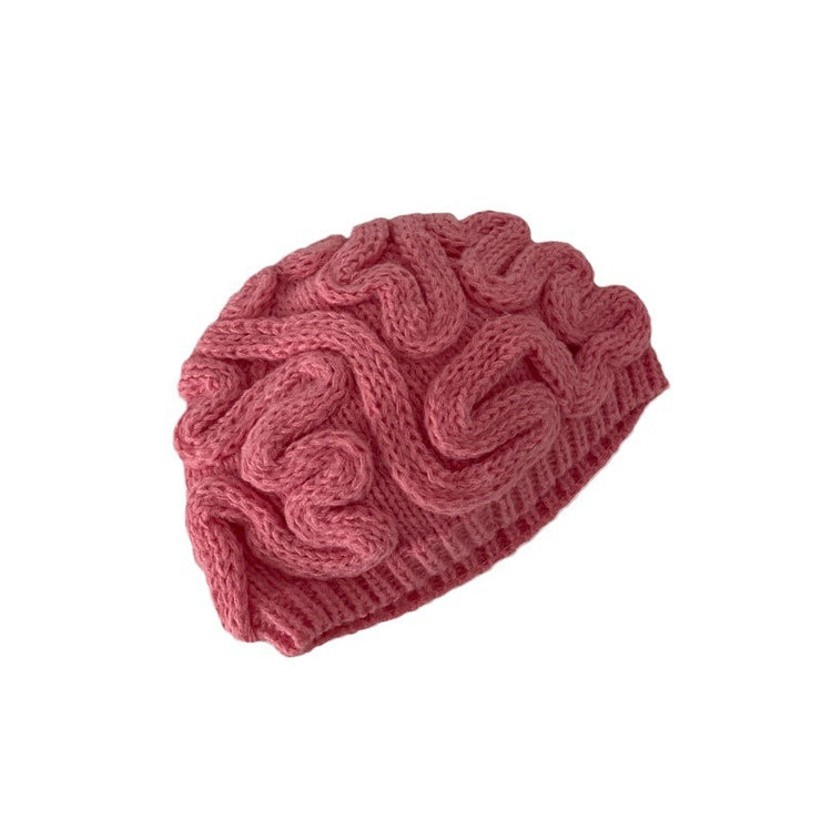 Pink Brain Beanie, Funny Cute Winter Meme Beanie Gift 1 1   