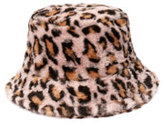 Cool Raver Festival Fur Plush Bucket Hat - Leopard. loveyourmom Love Your Mom Pink Leopard  