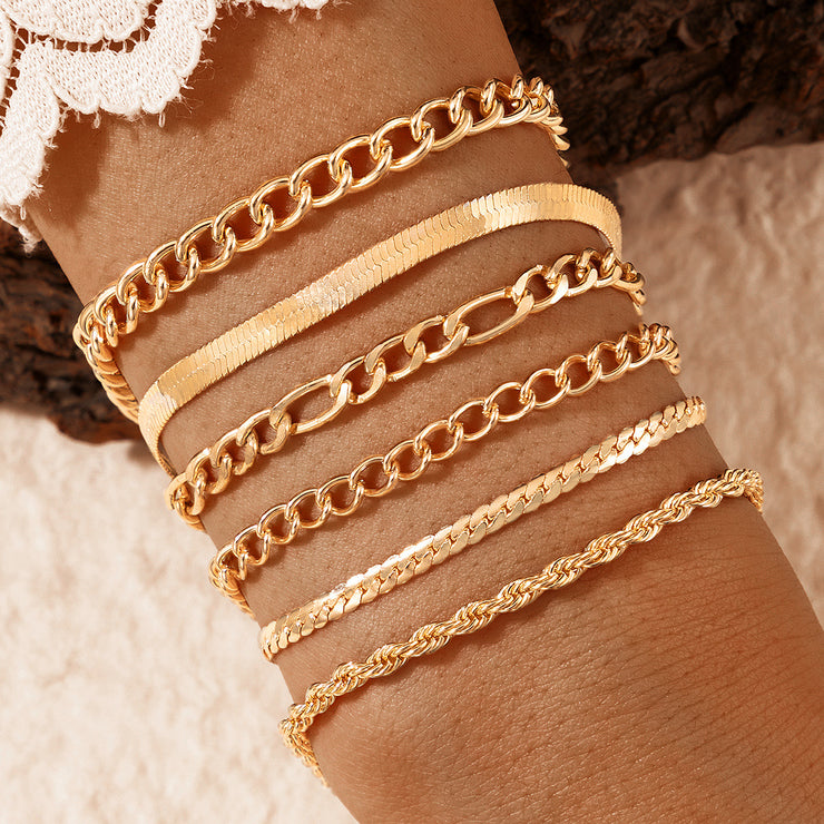 Gold Bracelet Stack for women, 5 pieces Gold plated Boho Bracelets Set, Trendy Dainty Bracelet Set for Her. 1 1 Color16408  