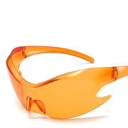 Y2K Futuristic Sunglasses, Cyberpunk Goggles, Large One-piece Frame glasses, Siamese Butterfly Mask Sunglasses, Futuristic Punk Rock, Party Glasses, Rave 1 1 As Shown In The Picture Transparent Orange 