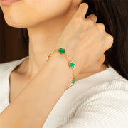 Dainty Clover Bracelet,  Four Leaf Clover Bracelet - Green,Black,Gold,White, Red 1 1   