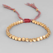 Handmade Tibetan Copper Bead Bracelet, Buddhism Yoga Bracelet Gift, Braided Cotton String Bracelets Luck Rope loveyourmom Love Your Mom   