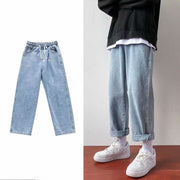 Wide Leg Cargo Pants,Streetwear Baggy men Jeans Spring Autumn Men Korean Fashion Loose Straight Male Brand Clothing Black 1 1 Light Blue 3XL 