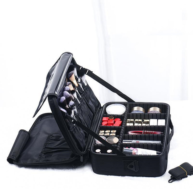 Tattooers Travel Bag, Makeup Case Bag Professional Train Case, Travel Cosmetic Organizer Brush Holder Waterproof Makeup Artist Storage Box. 1 1 Medium 3layer support with ti  