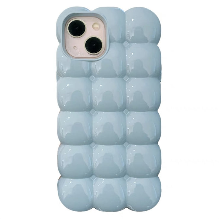 Cute 3D Bubbles Soft Gentle iPhone 13 / 14 Case + Crossbody Chain For Her 1 1 Single Shell Milk Blue IPhone11 