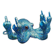 Anger Octopus Ornaments Middle Finger Octopus Sculpture, Resin Craft Ornament Garden Courtyard Garden Home loveyourmom 1 Luminous Octopus Blue  