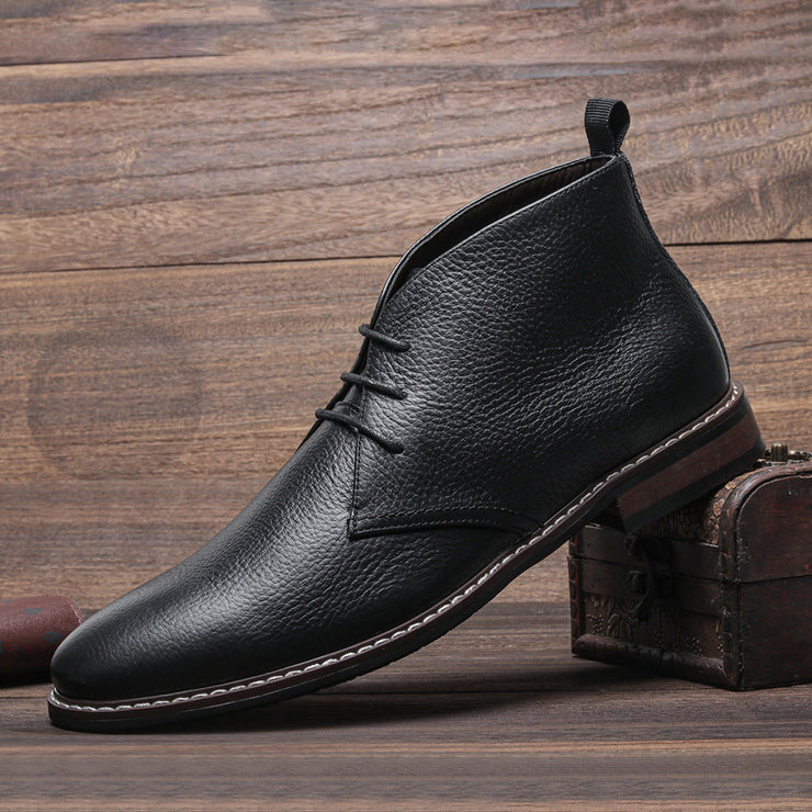 Black Cowhide Leather Chelsea Martin Boots, Business Work Dress Shoes Boots, Formal Boots for Mens, Lightweight Walking Shoes, Gifts for Him 1 1   