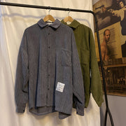 Vintage Corduroy Jacket Shirt, Casual Western Collar Loose Fit Shirt, Streetwear Button Down Shirt, Autumn Winter Aesthetic Unisex Shirt 1 1   