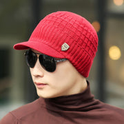 Cool London Knitted Baseball Cap Hat, Male Outdoor Winter Windproof Wool Cap loveyourmom Love Your Mom Red  