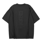 Men's Fashion Loose Print Round Neck Short Sleeve 1 1 Grey L 