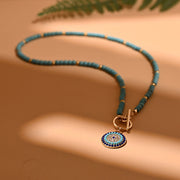 Pearl Evil eye necklace with golden toggle 1 Love Your Mom C  