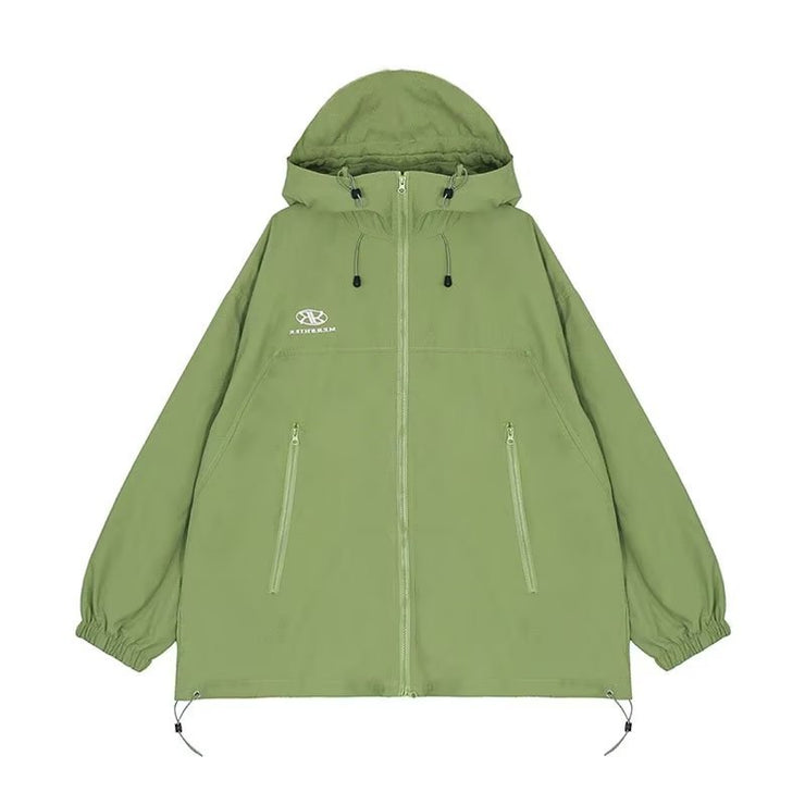 Loose Fit Zipper opiumcore Hooded Jacket, Trendy Rave Festival Streetwear Jacket, Plain Japanese Korean Jacket, Oversized Collar Unisex Jacket 1 1 Green 2XL 