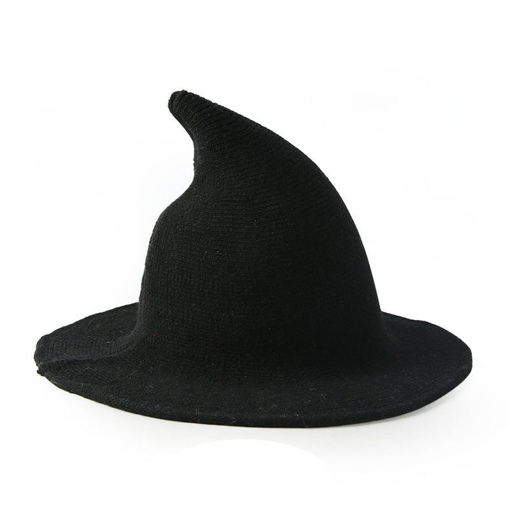 Unisex Gothic Witch Hat, Cute Halloween Wool Wizard Hat loveyourmom Love Your Mom Black M 56to58cm 