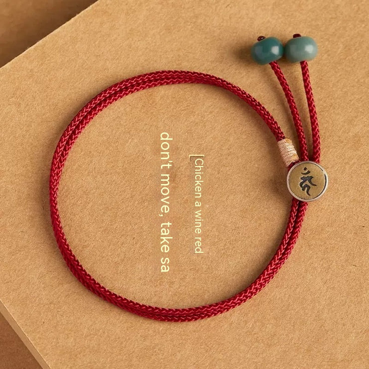 Zodiac Rabbit Red Rope Hand Strap Couple's Hand-woven Bodhi Hand Jewelry loveyourmom Love Your Mom Chicken  