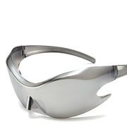 Y2K Futuristic Sunglasses, Cyberpunk Opiumcore Goggles, Large One-piece Frame glasses, Siamese Butterfly Mask Sunglasses, Futuristic Punk Rock, Party Glasses, Rave 1 1 As Shown In The Picture White Mercury 