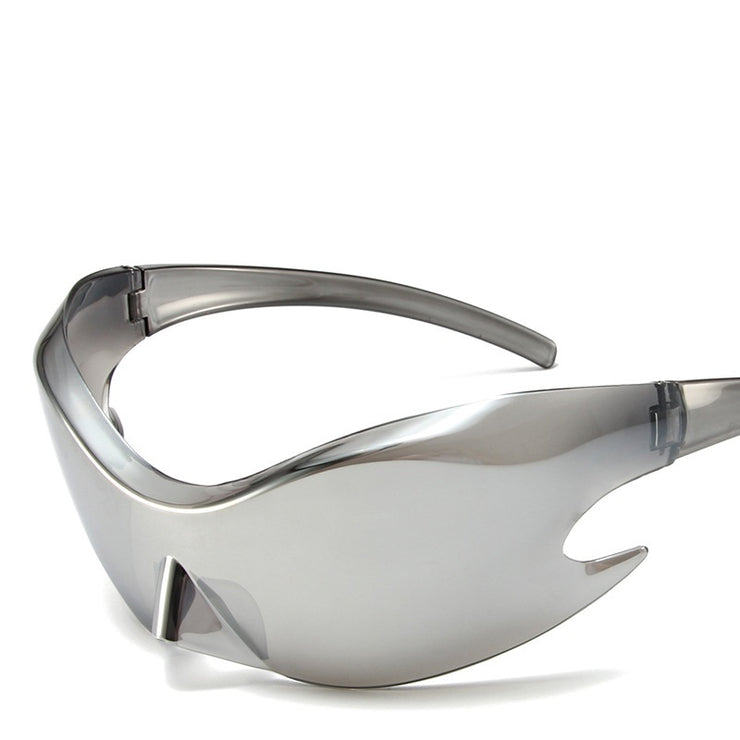 Y2K Futuristic Sunglasses, Cyberpunk Goggles, Large One-piece Frame glasses, Siamese Butterfly Mask Sunglasses, Futuristic Punk Rock, Party Glasses, Rave 1 1 As Shown In The Picture White Mercury 