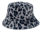 Cool Raver Festival Fur Plush Bucket Hat - Leopard. loveyourmom Love Your Mom Grey Leopard  