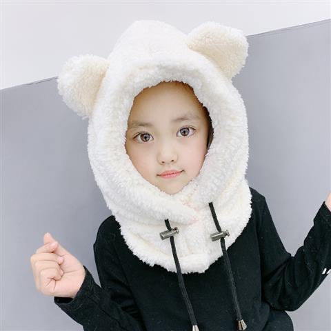 Kida And Adults Cute Balaclava, Three-Piece Warm Bear Hat Scarf And Gloves, Warm Fleece Beanies Cap Cartoon Rabbit Panda 1 Love Your Mom Child off white  