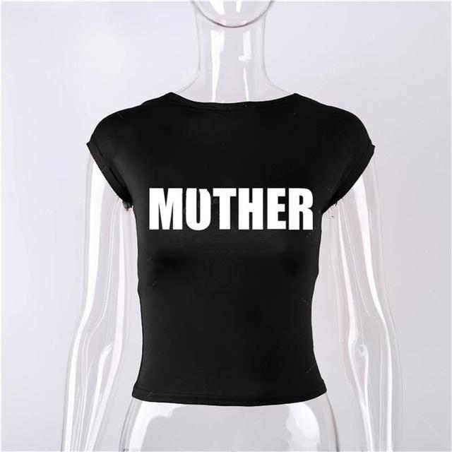 STARGIRL Y2K Mother Backless Crop Top - Cute Shirt, 2000s Cropped Tee, Y2K Star Slogan Graphic, Aesthetic Baby Tee, Slay Era Inspired 1 1 Black L 