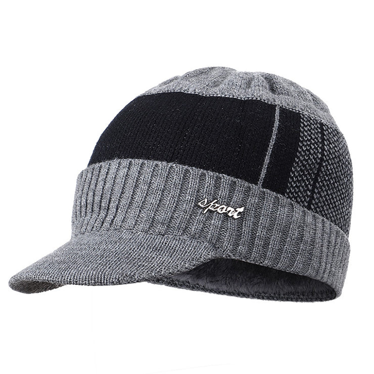 Winter Beanie Hat + Neck Warmer Set | Thick Fleece, Windproof Visor Design loveyourmom Love Your Mom Grey hat  