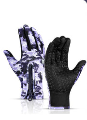 Warm Waterproof Cycling Gloves - Touchscreen Winter Gloves | Waterproof Fleece Lined, Motorcycle Riding loveyourmom Love Your Mom A Purple L 