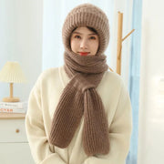 Women's Scarf Hat, Copenhagen Balaclava Fleece-lined Wool Winter Warm Knitted Hat. 1 Love Your Mom Khaki  