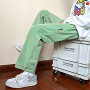 Streetwear Cargo Pants Baggy Pants, Casual Korean Fashions Sweatpants Harajuku White Joggers Wide Leg Pants Ins 1 1 Fruit Green 2XL 