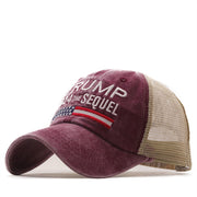 Hot Trump 2024 American Presidential Hat Make America Great Again Hat Donald Trump Republican Hat Cap MAGA Embroidered Mesh Cap loveyourmom Love Your Mom Wine Red adjustable 