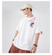 Carp Fishing Embroidered Shirt Men, Aesthetic Fisherman Cotton tshirt, Japanese Fishing Crewneck Short Sleeve Shirt 1 1   