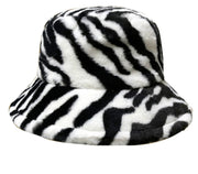 Cool Raver Festival Fur Plush Bucket Hat - Leopard. loveyourmom Love Your Mom Black white Zebra  