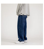 London 90s Streetwear skater baggy jeans, Wide-leg Drape Mopping Pants loveyourmom Love Your Mom Dark Blue 2XL 