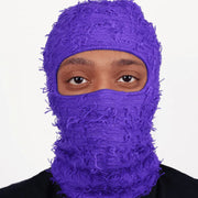 Cool Wool Ski Mask, Balaclava Knitted Camouflage Headgear Hat - Pink Green Black 1 1 Purple 56 59cm 