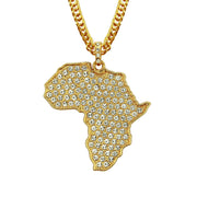 Vintage Africa map Pendant Necklaces , Hip Hop Trap Streetwear 1 1 Gold  
