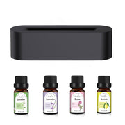 Ultrasonic Flame Aroma Diffuser & Humidifier: Cool Mist LED Fogger with 5-7 Color Atmosphere Lights, USB Powered, Quiet,Home Aromatherapy 1 1 Black Plus Four Bottles 10ml USB 