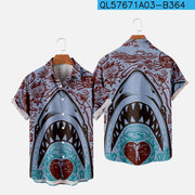 Men's Hawaiian Shark 3d Shirt, Retro Ocean Wave Casual Summer Plus Size S6XL Lapel Loose Fashion Tops 1 1 2023839 2 3XL 