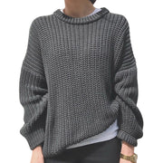 Paris Womens Crewneck Chunky Sweater, Casual Soft Pullover Solid Fall Knit Jumper Tops Loose Fit Cable Knitted Sweater 1 Love Your Mom   