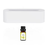 Ultrasonic Flame Aroma Diffuser & Humidifier: Cool Mist LED Fogger with 5-7 Color Atmosphere Lights, USB Powered, Quiet,Home Aromatherapy 1 1 White With Lemon 10ml USB 