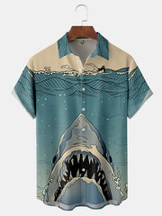 Men's Hawaiian Shark 3d Shirt, Retro Ocean Wave Casual Summer Plus Size S6XL Lapel Loose Fashion Tops 1 1 2023839 10 3XL 
